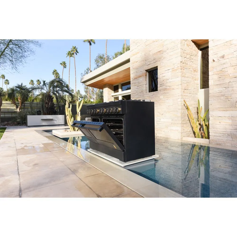 Jennair TANKMAN50 Smoke & Brass By Jennair 48" Dual-Fuel Professional-Style Range