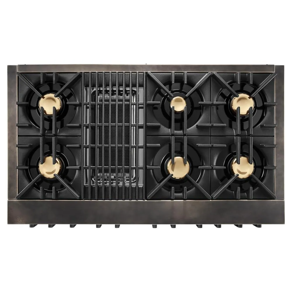 Jennair TANKMAN50 Smoke & Brass By Jennair 48" Dual-Fuel Professional-Style Range