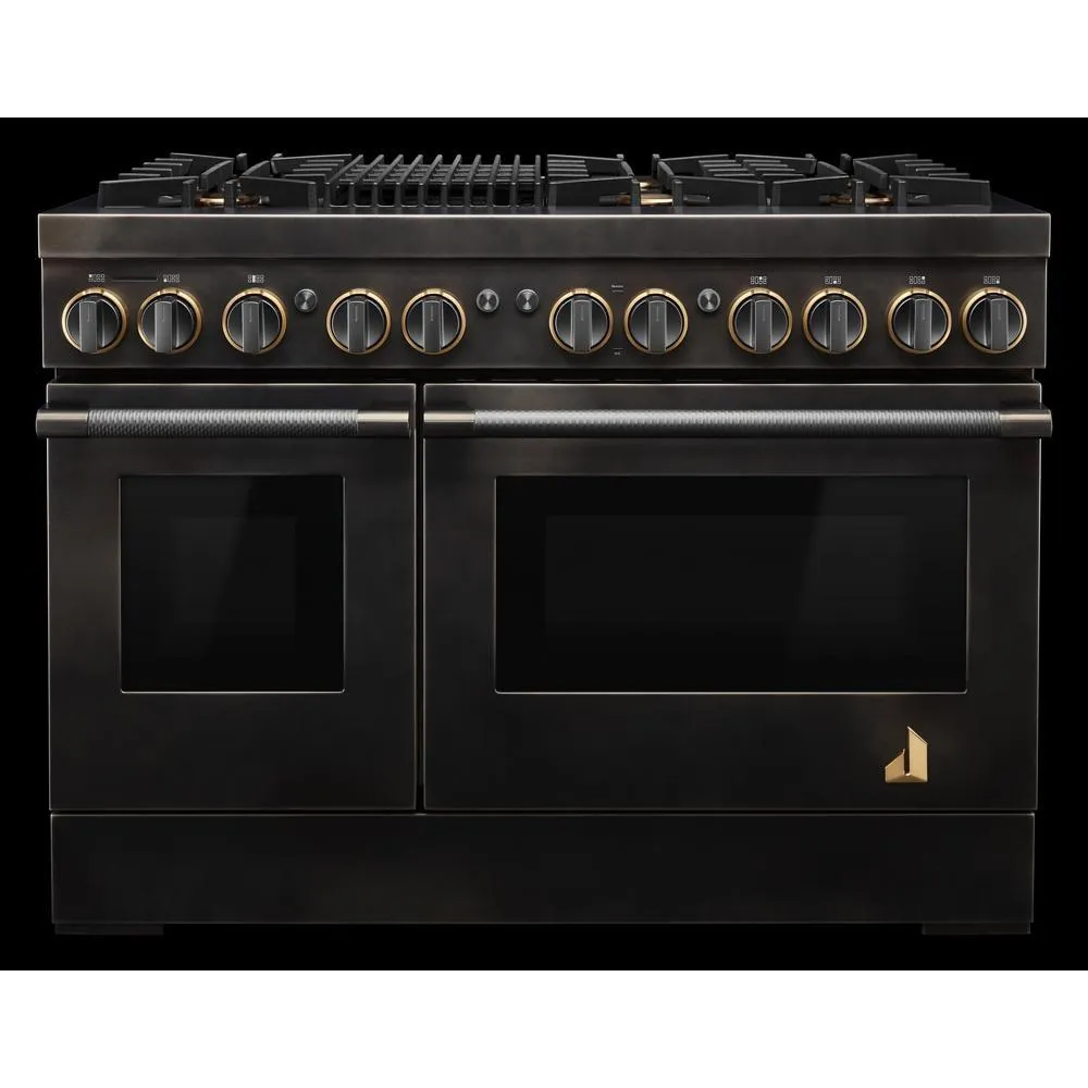 Jennair TANKMAN50 Smoke & Brass By Jennair 48" Dual-Fuel Professional-Style Range