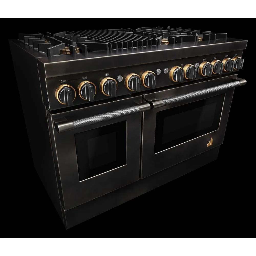 Jennair TANKMAN50 Smoke & Brass By Jennair 48" Dual-Fuel Professional-Style Range
