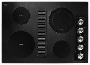 Kitchenaid KCED600GBL 30" Electric Downdraft Cooktop With 4 Elements - Black Electric slide-in electric cooking range
