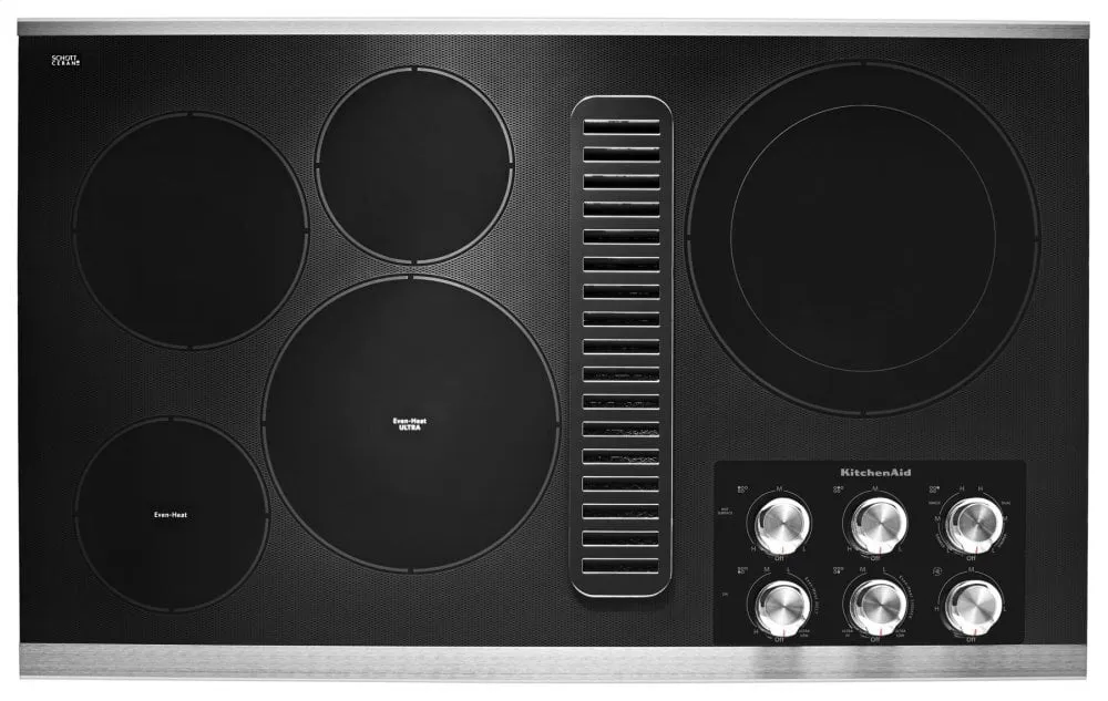 Kitchenaid KCED606GSS 36" Electric Downdraft Cooktop With 5 Elements - Stainless Steel Cooktops 5 burner cooktops sale