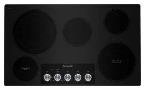 Kitchenaid KCES556HBL 36" Electric Cooktop With 5 Elements And Knob Controls - Black Electric slide-in electric cooking range