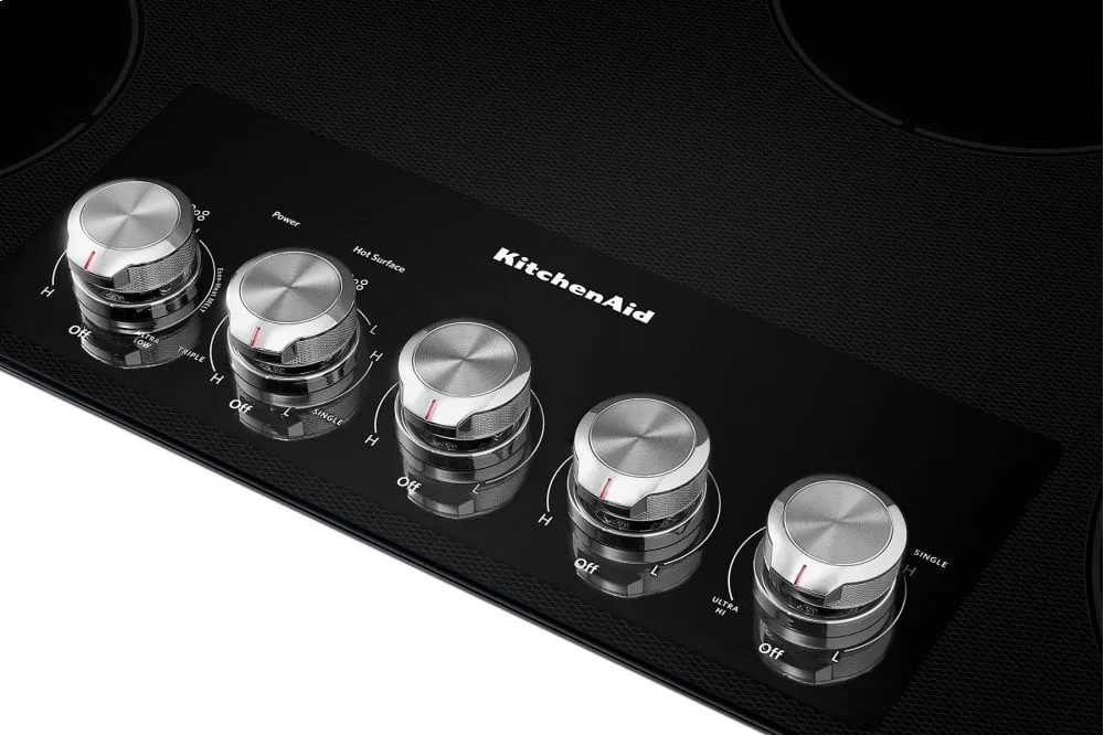 Kitchenaid KCES556HBL 36" Electric Cooktop With 5 Elements And Knob Controls - Black
