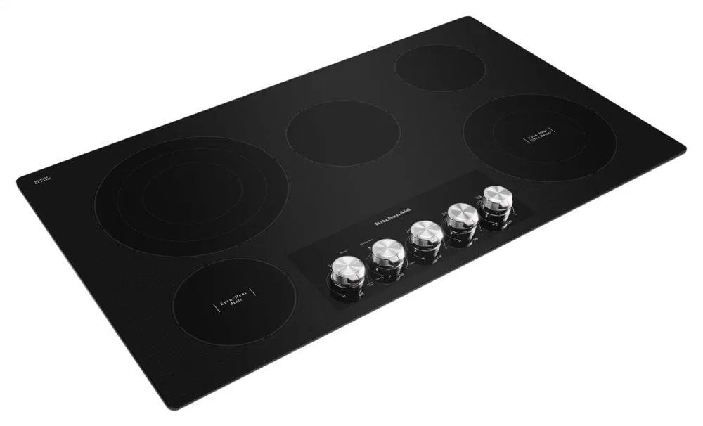 Kitchenaid KCES556HBL 36" Electric Cooktop With 5 Elements And Knob Controls - Black
