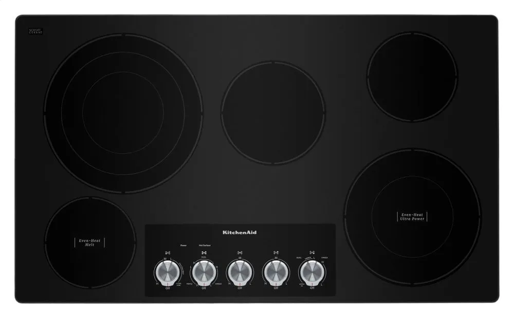 Kitchenaid KCES556HSS 36" Electric Cooktop With 5 Elements And Knob Controls - Stainless Steel Electric slide-in electric cooking range