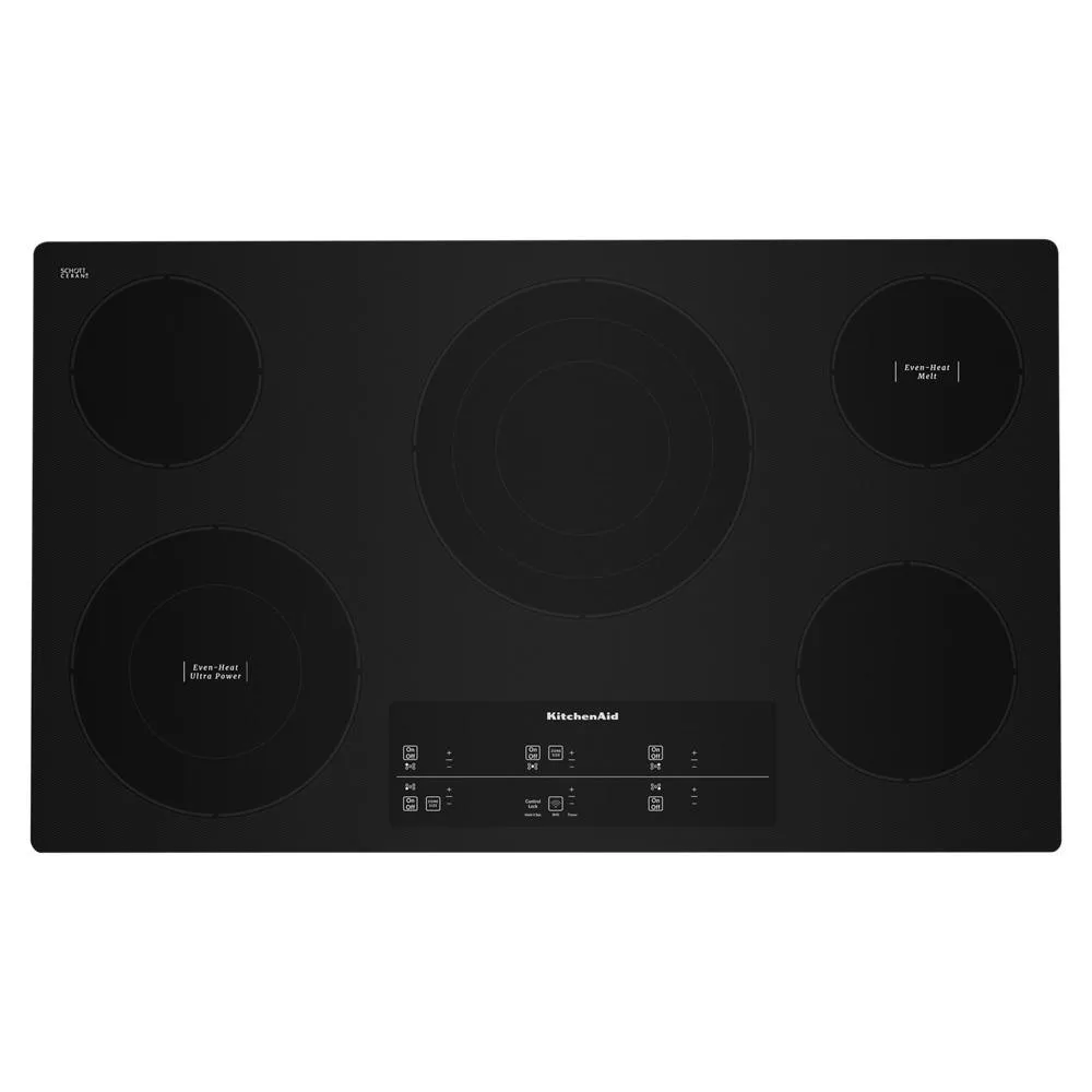 Kitchenaid KCES956KBL 36" Electric Cooktop With 5 Elements And Touch-Activated Controls Electric slide-in electric cooking range