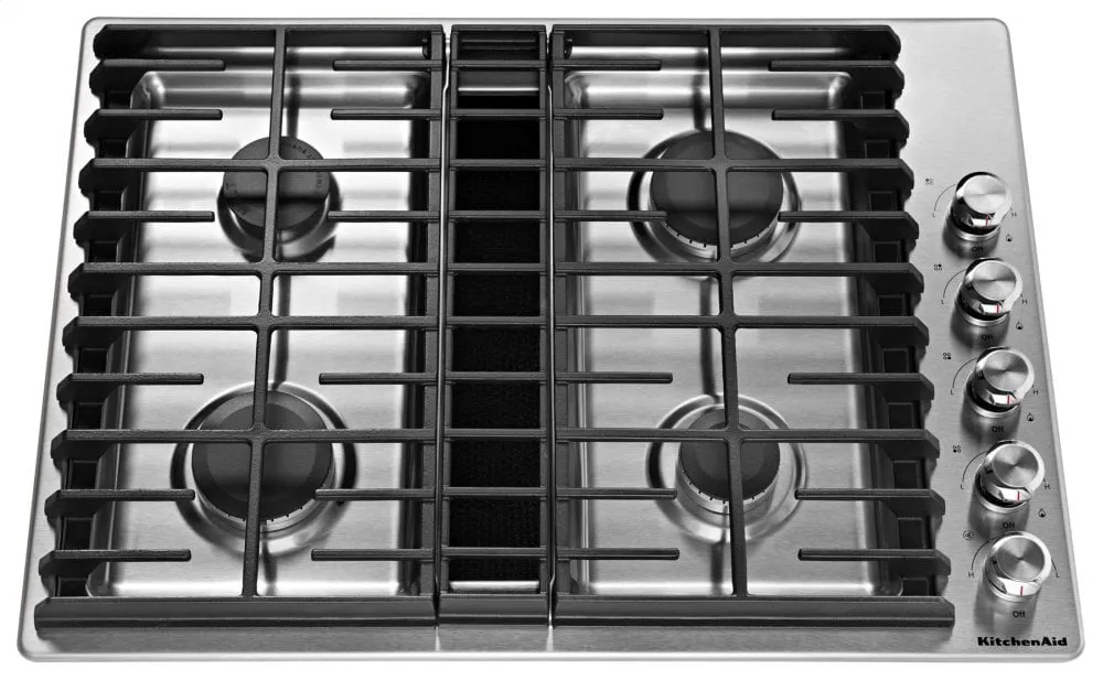 Kitchenaid KCGD500GSS 30" 4 Burner Gas Downdraft Cooktop - Stainless Steel Cooktops 5 burner cooktops sale