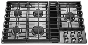 Kitchenaid KCGD506GSS 36" 5 Burner Gas Downdraft Cooktop - Stainless Steel Gas 4 burner gas range for kitchen