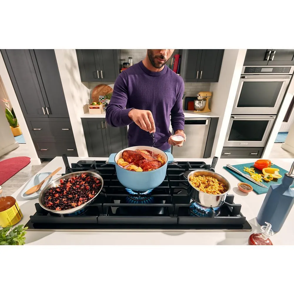 Kitchenaid KCGG530PBL 30" Gas-On-Glass Cooktop