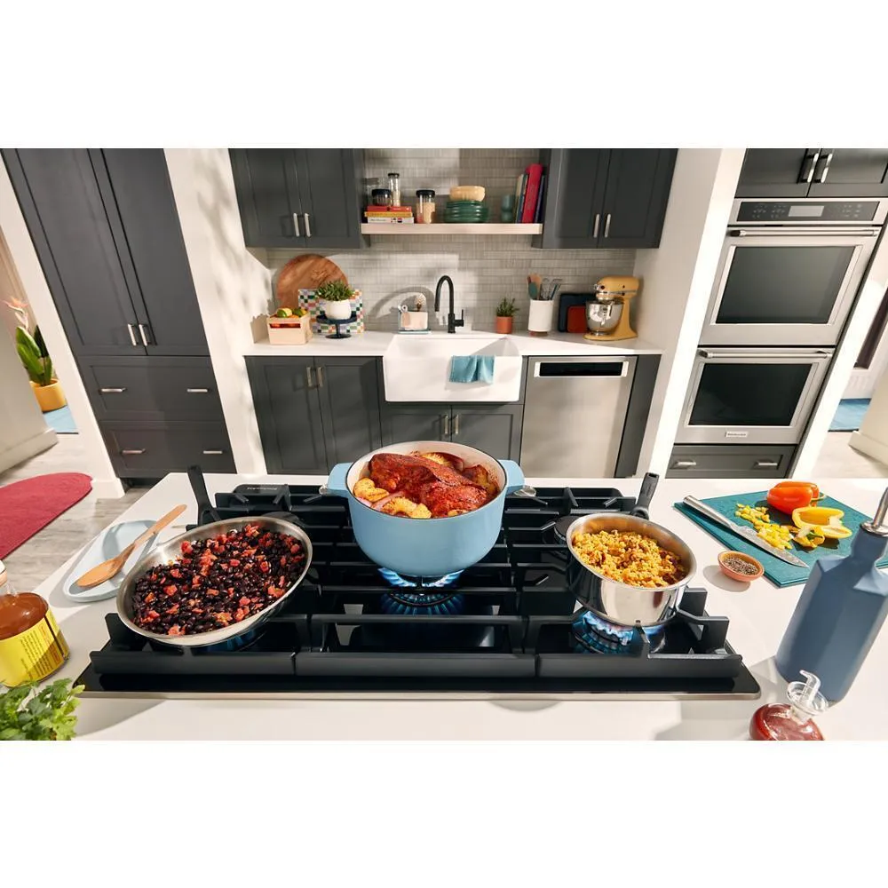 Kitchenaid KCGG530PBL 30" Gas-On-Glass Cooktop