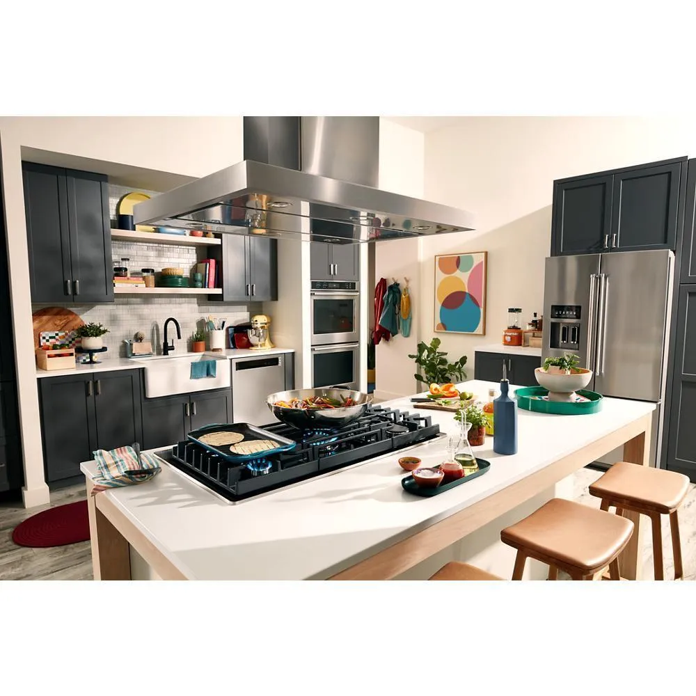 Kitchenaid KCGG530PBL 30" Gas-On-Glass Cooktop