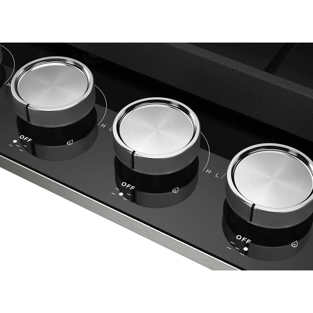 Kitchenaid KCGG530PBL 30" Gas-On-Glass Cooktop