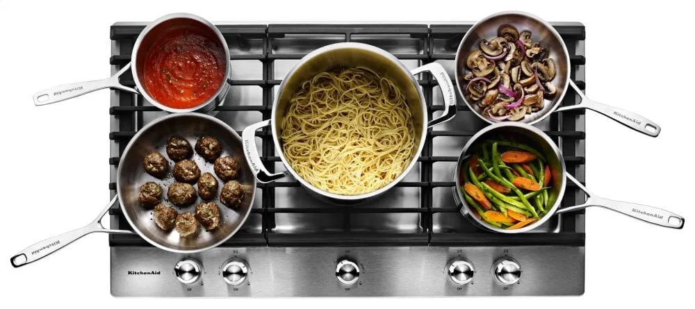 Kitchenaid KCGS550ESS 30" 5-Burner Gas Cooktop - Stainless Steel