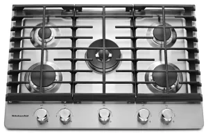 Kitchenaid KCGS550ESS 30" 5-Burner Gas Cooktop - Stainless Steel Cooktops 5 burner cooktops sale