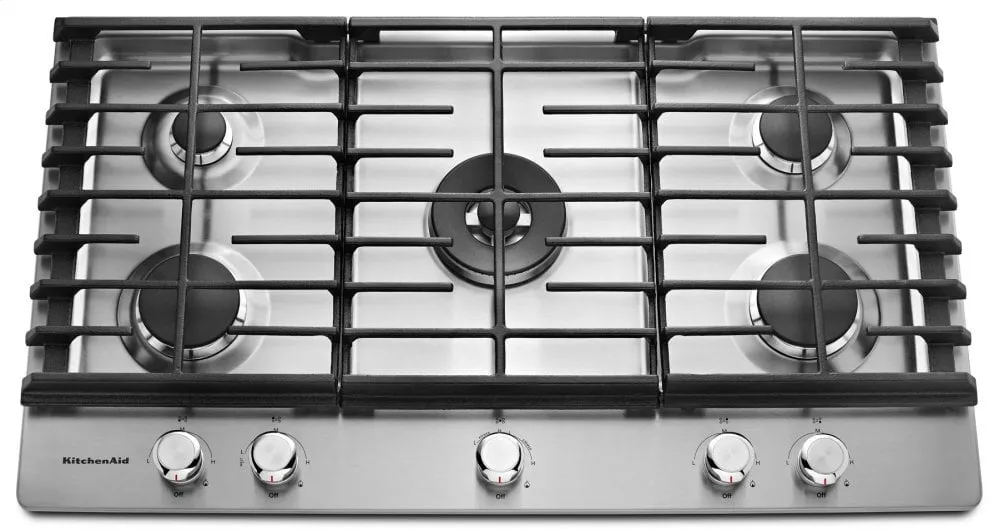 Kitchenaid KCGS556ESS 36" 5-Burner Gas Cooktop - Stainless Steel Gas natural gas range with griddle
