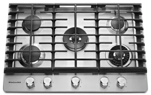 Kitchenaid KCGS950ESS 30'' 5-Burner Gas Cooktop With Griddle - Stainless Steel Gas 4 burner gas range for kitchen