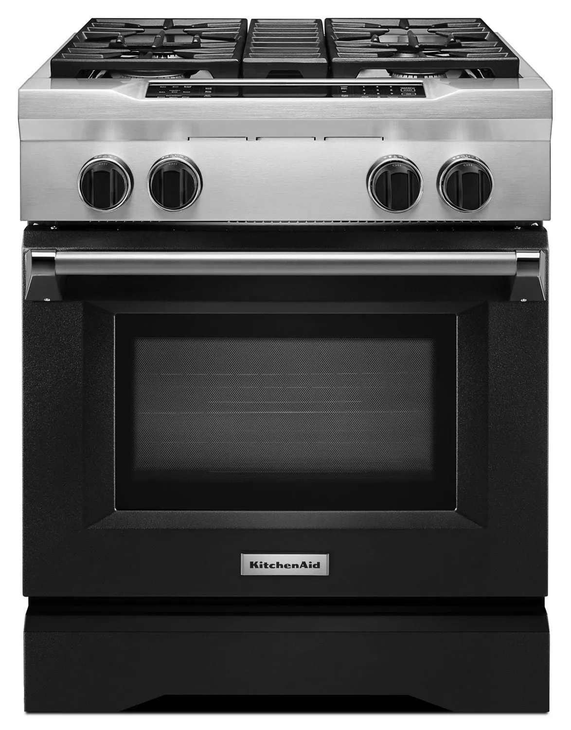 Kitchenaid KDRS407VBK 30'' 4-Burner Dual Fuel Freestanding Range, Commercial-Style Imperial Black Professional Ranges 6 burner professional gas range