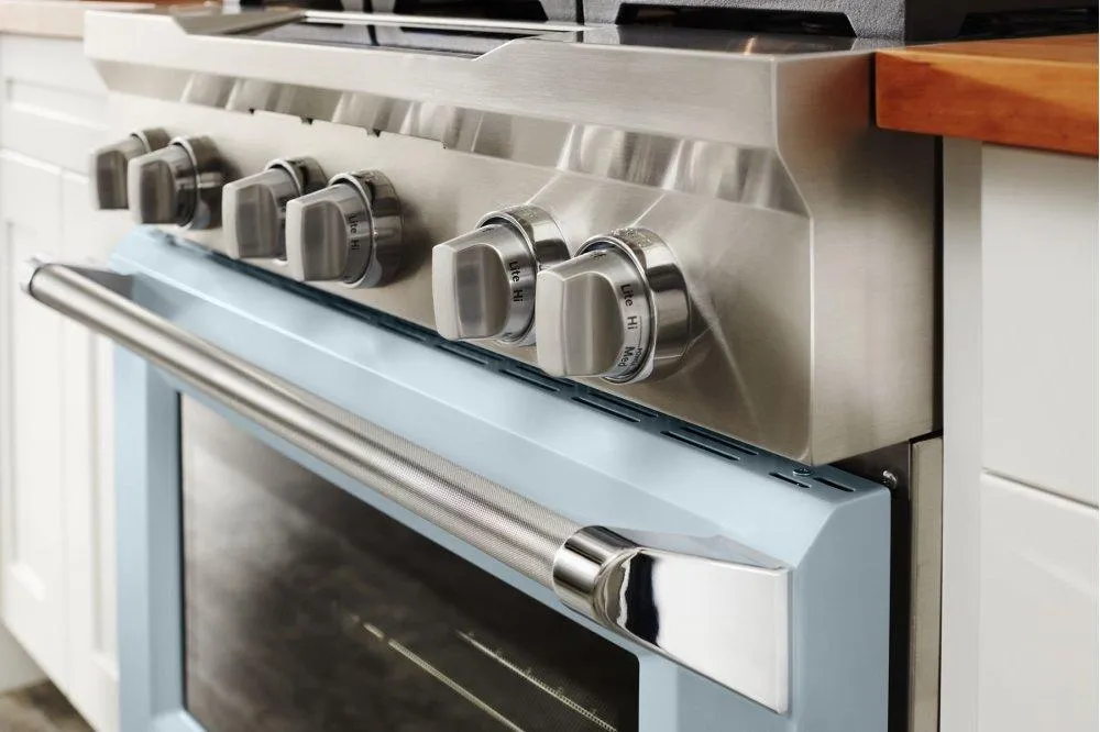 Kitchenaid KDRS467VMB Limited Edition Kitchenaid 36'' 6-Burner Dual Fuel Freestanding Range, Commercial-Style - Misty Blue
