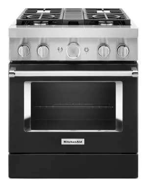 Kitchenaid KFDC500JBK Kitchenaid 30'' Smart Commercial-Style Dual Fuel Range With 4 Burners - Imperial Black Professional Ranges 6 burner professional gas range