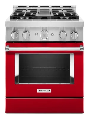 Kitchenaid KFGC500JPA Kitchenaid 30'' Smart Commercial-Style Gas Range With 4 Burners - Passion Red Professional Ranges commercial oven for home kitchen