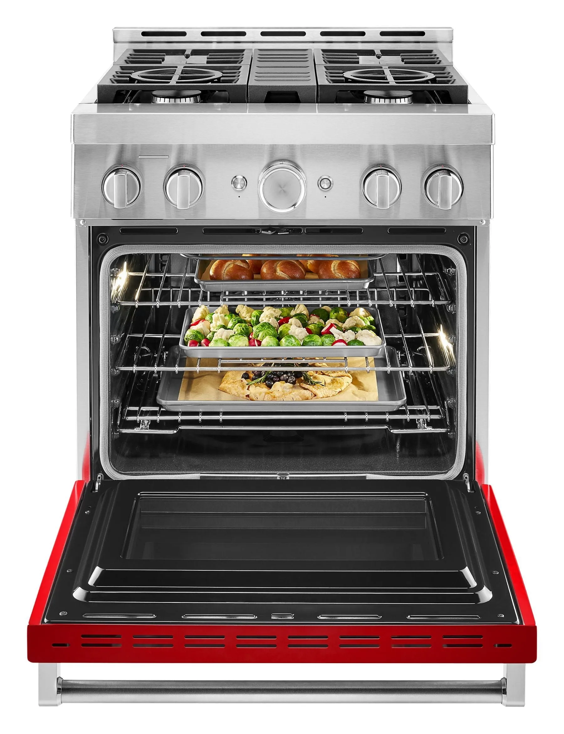 Kitchenaid KFGC500JPA Kitchenaid 30'' Smart Commercial-Style Gas Range With 4 Burners - Passion Red