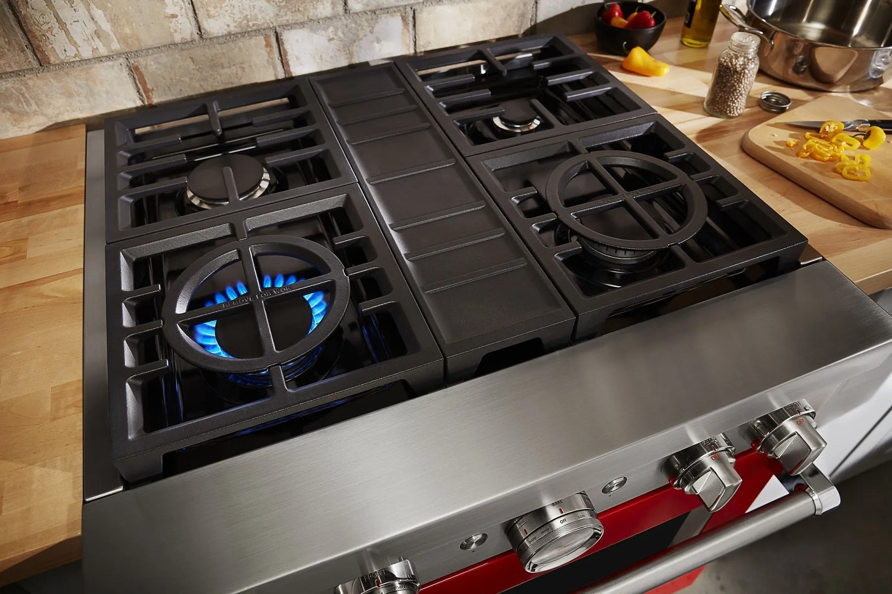 Kitchenaid KFGC500JPA Kitchenaid 30'' Smart Commercial-Style Gas Range With 4 Burners - Passion Red