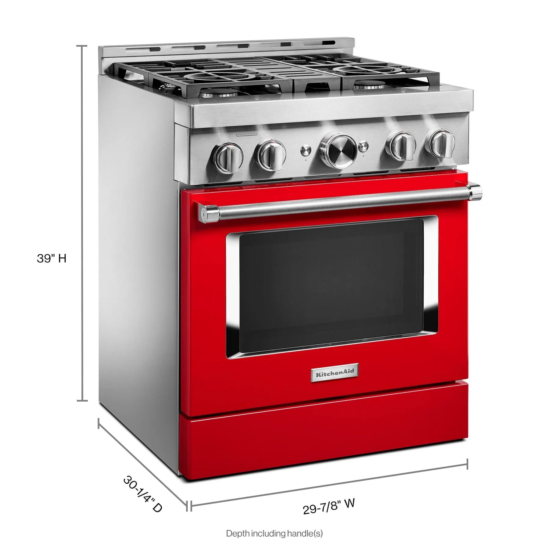 Kitchenaid KFGC500JPA Kitchenaid 30'' Smart Commercial-Style Gas Range With 4 Burners - Passion Red