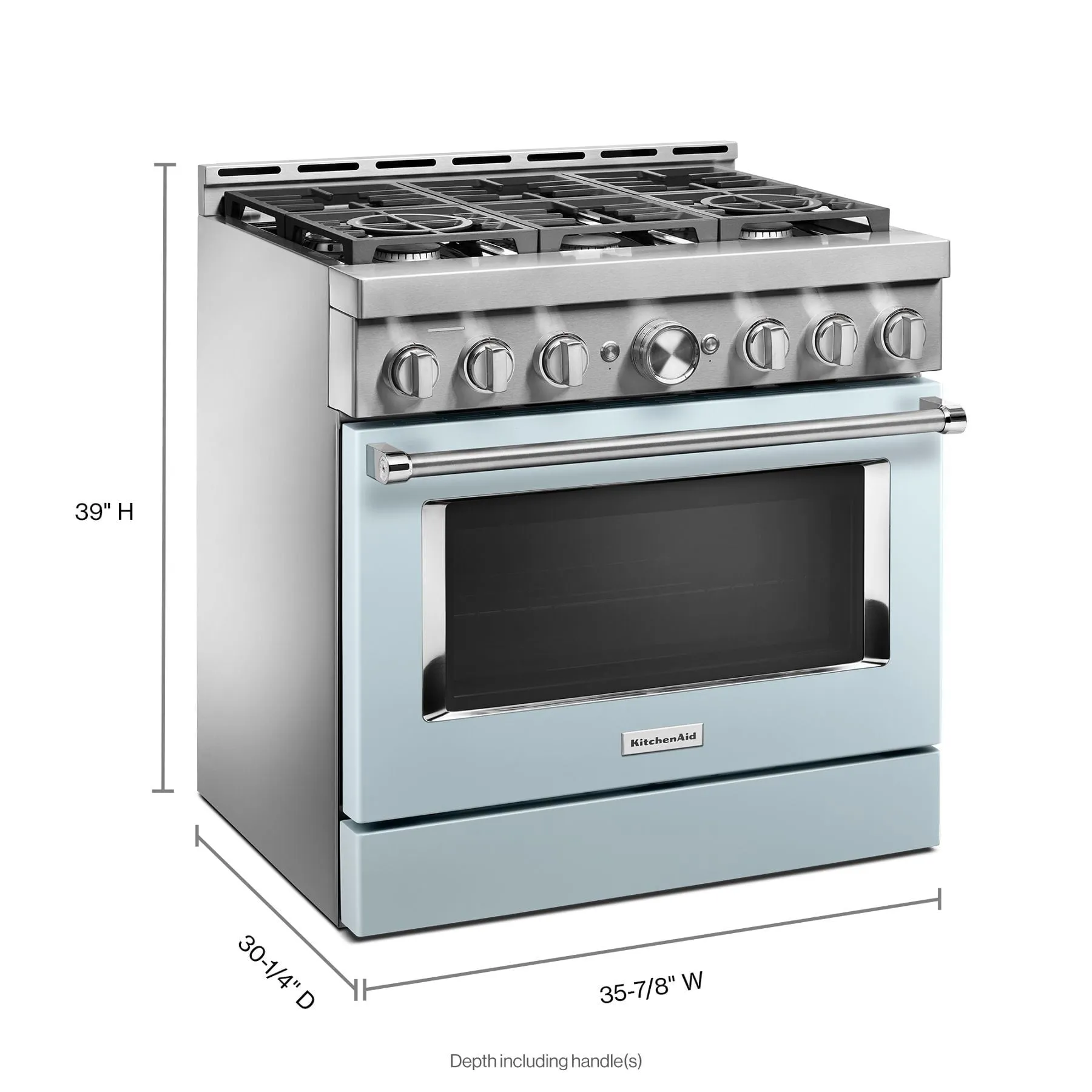 Kitchenaid KFGC506JMB Kitchenaid 36'' Smart Commercial-Style Gas Range With 6 Burners - Misty Blue