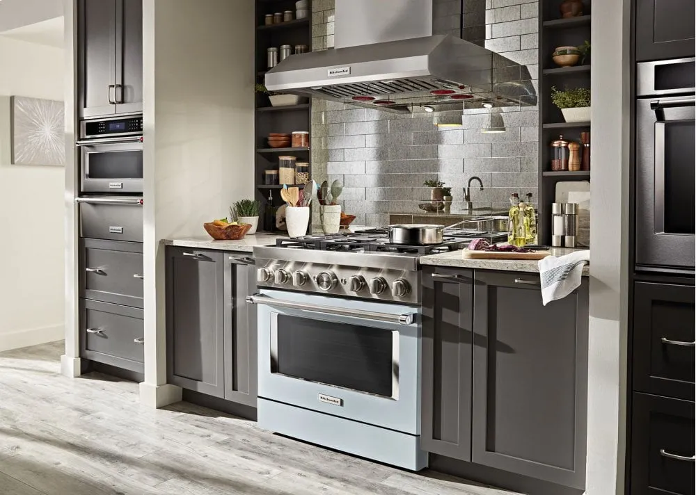 Kitchenaid KFGC506JMB Kitchenaid 36'' Smart Commercial-Style Gas Range With 6 Burners - Misty Blue