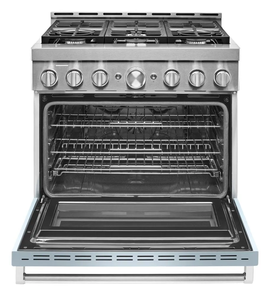 Kitchenaid KFGC506JMB Kitchenaid 36'' Smart Commercial-Style Gas Range With 6 Burners - Misty Blue