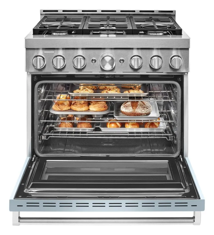 Kitchenaid KFGC506JMB Kitchenaid 36'' Smart Commercial-Style Gas Range With 6 Burners - Misty Blue