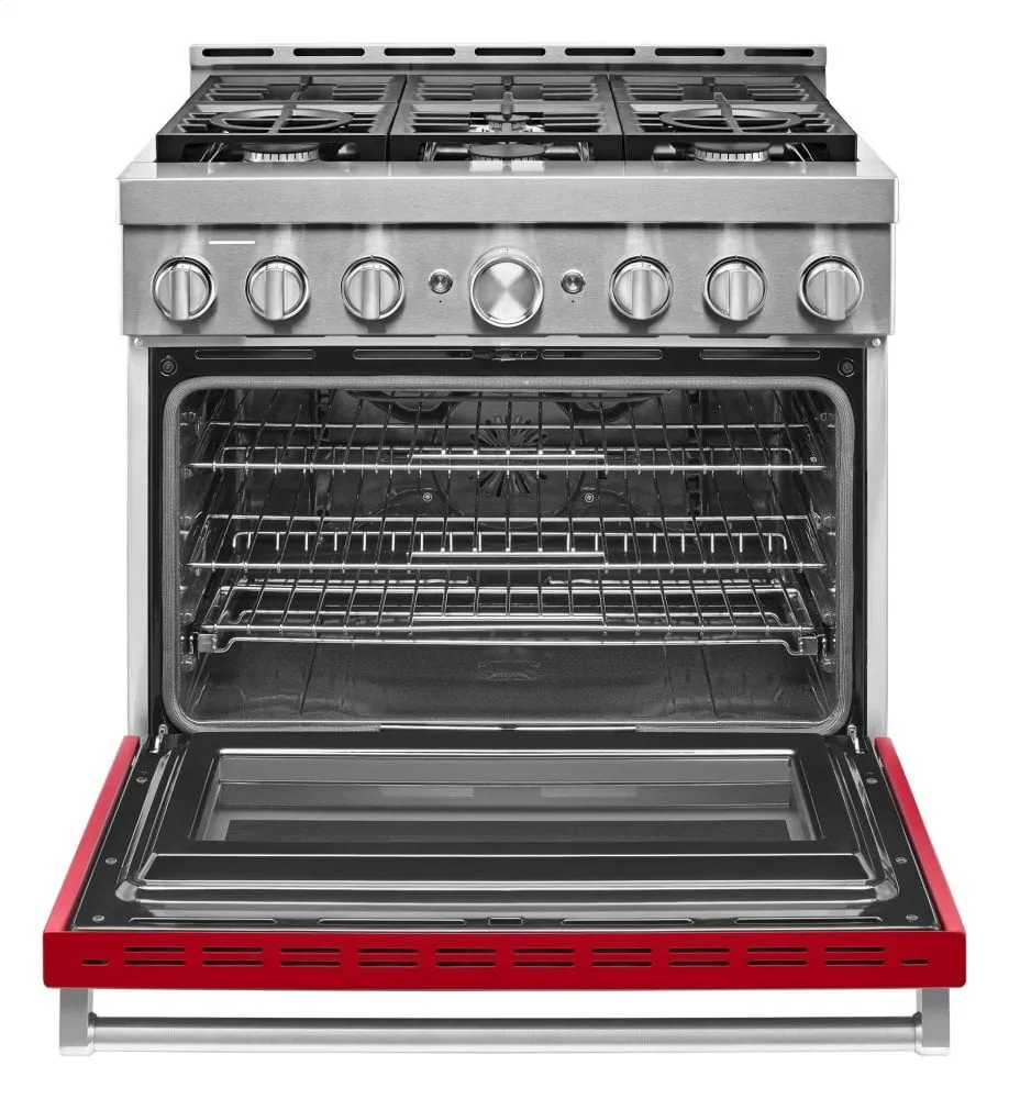 Kitchenaid KFGC506JPA Kitchenaid 36'' Smart Commercial-Style Gas Range With 6 Burners - Passion Red