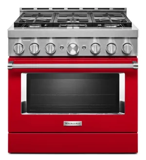 Kitchenaid KFGC506JPA Kitchenaid 36'' Smart Commercial-Style Gas Range With 6 Burners - Passion Red Professional Ranges commercial oven for home kitchen