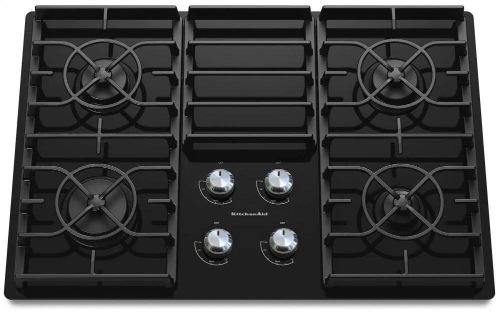 Kitchenaid KGCC506RBL 30-Inch 4 Burner Gas Cooktop, Architect Series Ii - Black Gas natural gas range with griddle