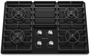 Kitchenaid KGCC506RBL 30-Inch 4 Burner Gas Cooktop, Architect Series Ii - Black Gas natural gas range with griddle