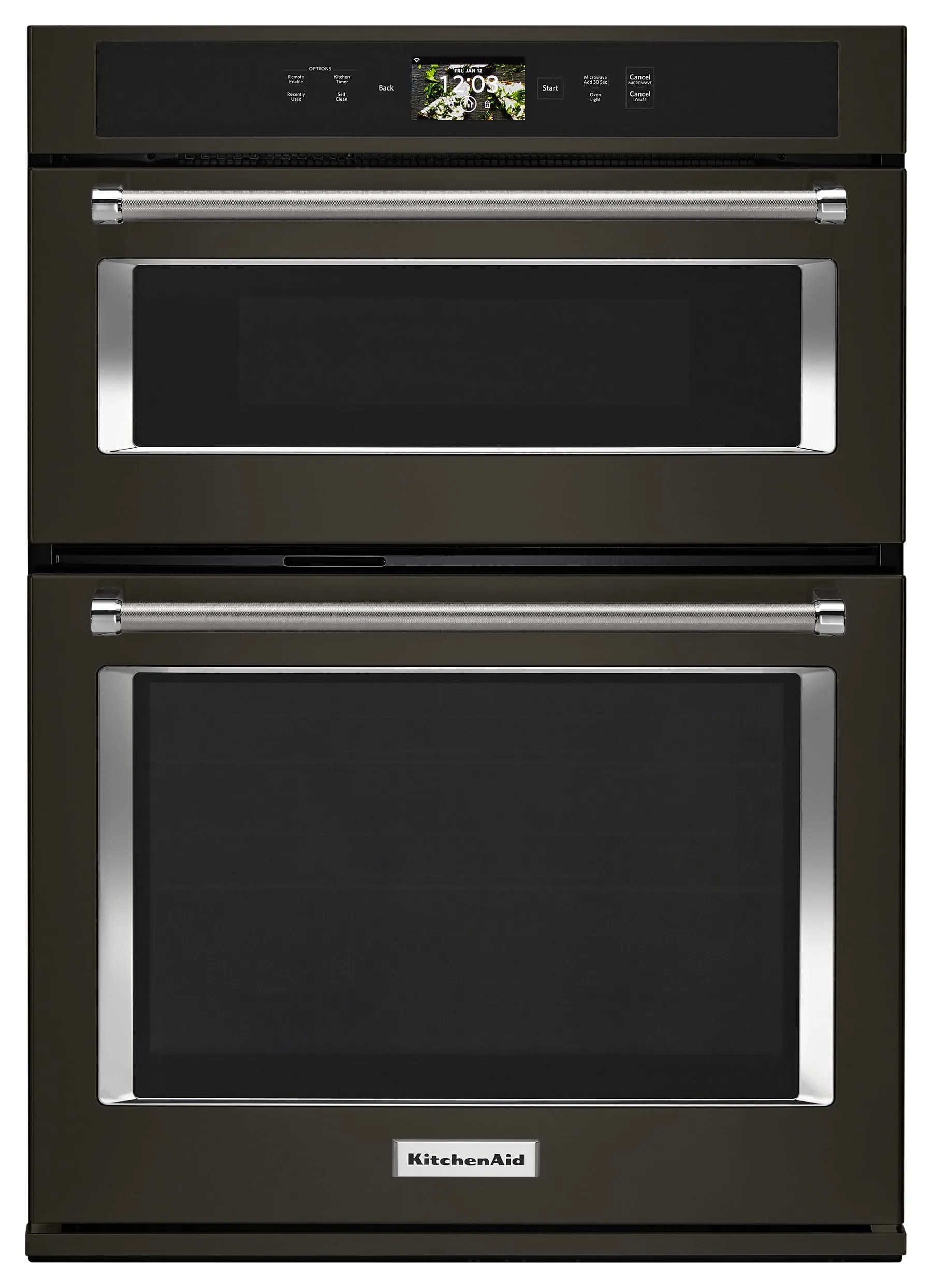 Kitchenaid KOCE900HBS Smart Oven  30" Combination Oven With Powered Attachments And Printshield&#8482; Finish - Black Stainless Steel With Printshield&#8482; Finish Wall Ovens 27 inch wall oven built-in
