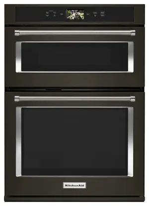 Kitchenaid KOCE900HBS Smart Oven  30" Combination Oven With Powered Attachments And Printshield&#8482; Finish - Black Stainless Steel With Printshield&#8482; Finish Wall Ovens 27 inch wall oven built-in