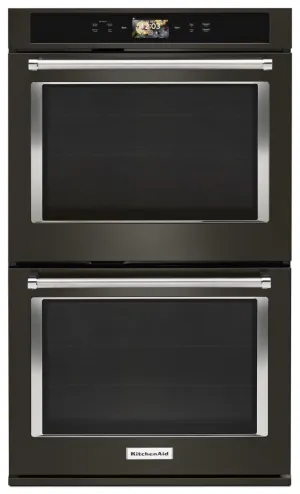 Kitchenaid KODE900HBS Smart Oven  30" Double Oven With Powered Attachments And Printshield&#8482; Finish - Black Stainless Steel With Printshield&#8482; Finish Wall Ovens 27 inch wall oven built-in