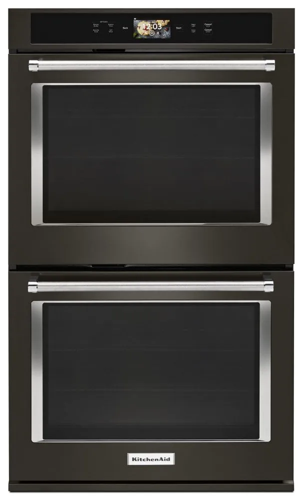 Kitchenaid KODE900HBS Smart Oven  30" Double Oven With Powered Attachments And Printshield&#8482; Finish - Black Stainless Steel With Printshield&#8482; Finish Wall Ovens 27 inch wall oven built-in