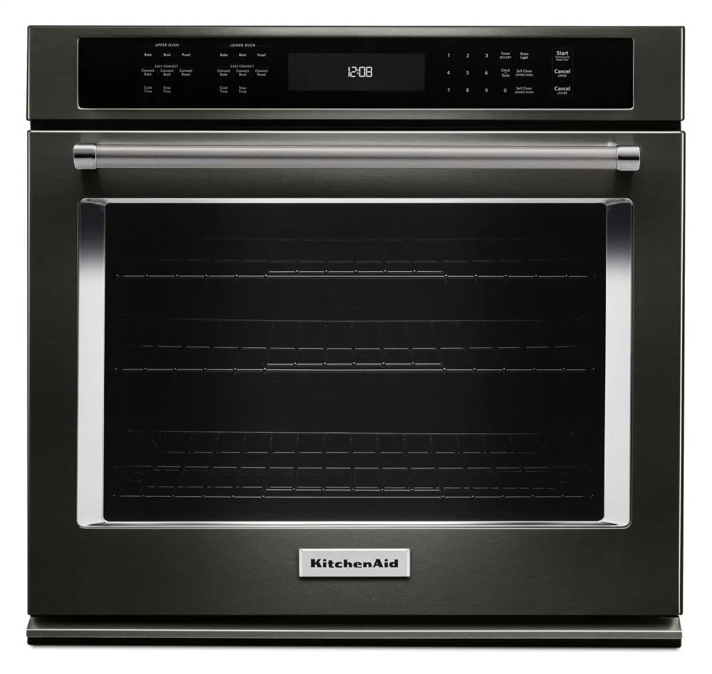 Kitchenaid KOSE500EBS 30" Single Wall Oven With Even-Heat&#8482; True Convection - Black Stainless Steel With Printshield&#8482; Finish Wall Ovens 27 inch wall oven built-in