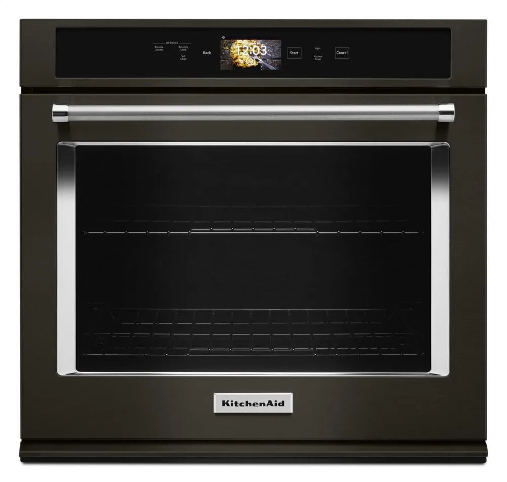 Kitchenaid KOSE900HBS Smart Oven  30" Single Oven With Powered Attachments And Printshield&#8482; Finish - Black Stainless Steel With Printshield&#8482; Finish Single Wall Ovens electric wall oven with convection