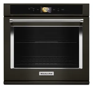 Kitchenaid KOSE900HBS Smart Oven  30" Single Oven With Powered Attachments And Printshield&#8482; Finish - Black Stainless Steel With Printshield&#8482; Finish Single Wall Ovens electric wall oven with convection