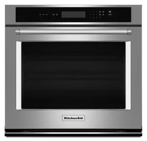 Kitchenaid KOST100ESS 30" Single Wall Oven With Even-Heat&#8482; Thermal Bake/Broil - Stainless Steel Wall Ovens 27 inch wall oven built-in