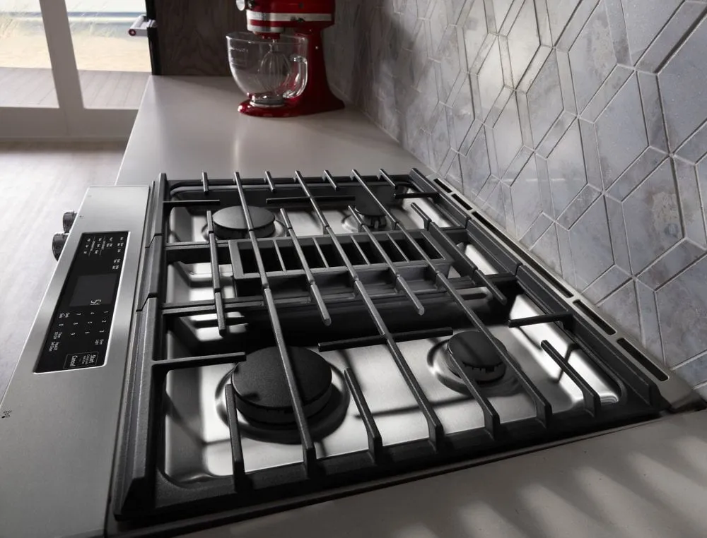 Kitchenaid KSDG950ESS 30-Inch 4-Burner Dual Fuel Downdraft Slide-In Range - Stainless Steel