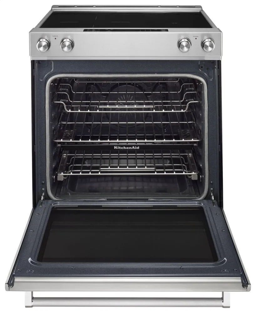 Kitchenaid KSEB900ESS 30-Inch 5-Element Electric Convection Slide-In Range With Baking Drawer - Stainless Steel