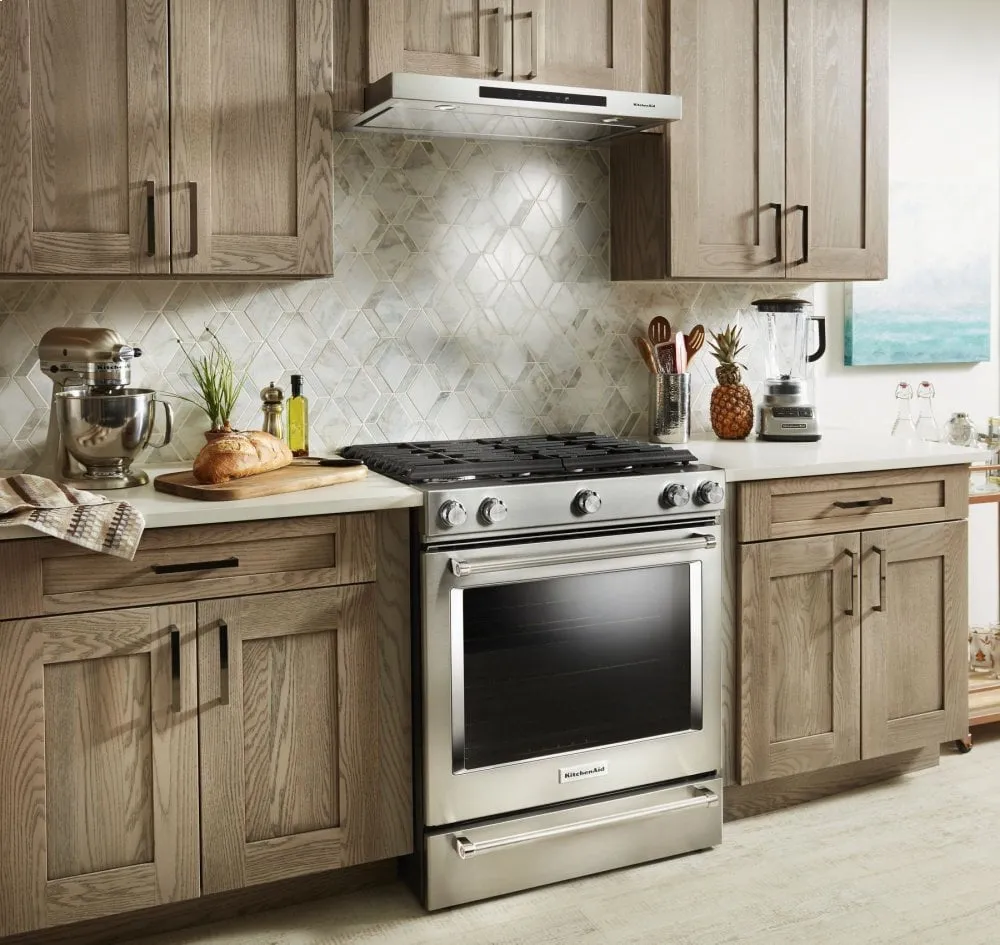 Kitchenaid KSGG700ESS 30-Inch 5-Burner Gas Slide-In Convection Range - Stainless Steel