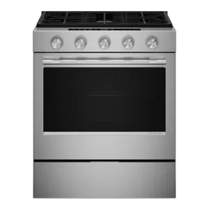 Kitchenaid KSGS530SPS 5.0 Cu. Ft. Smart Slide-In Gas Range With Convection Cooking Modes And 2-In-1 Burner Slide In Ranges front control slide-in stove
