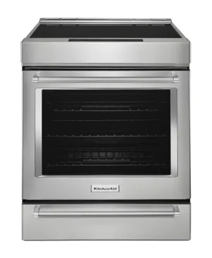 Kitchenaid KSIB900ESS 30-Inch 4-Element Induction Slide-In Convection Range With Baking Drawer - Stainless Steel Slide In Ranges front control slide-in stove