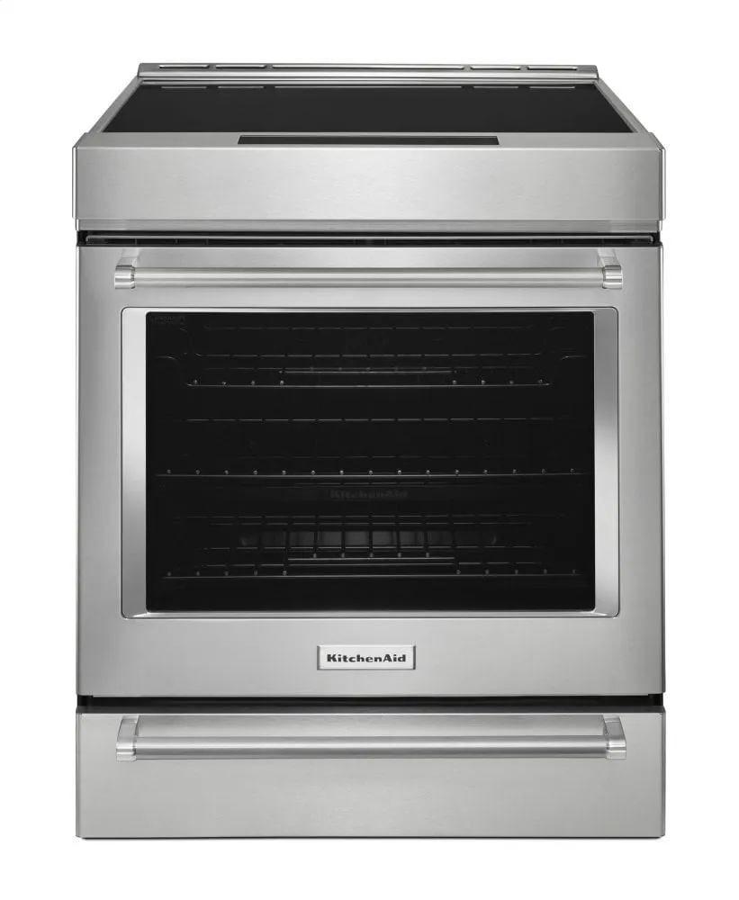 Kitchenaid KSIB900ESS 30-Inch 4-Element Induction Slide-In Convection Range With Baking Drawer - Stainless Steel Slide In Ranges front control slide-in stove